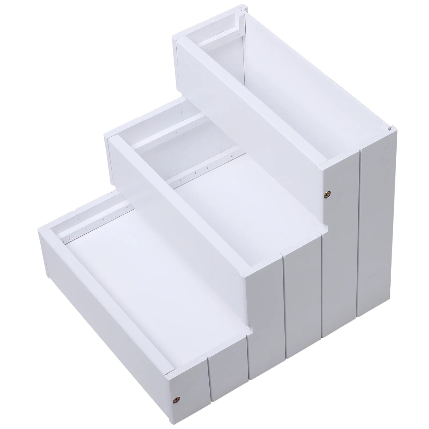 4 Step Wooden Carpeted Non Slip Petstairs Ramp for Cats and Small Dogs, White