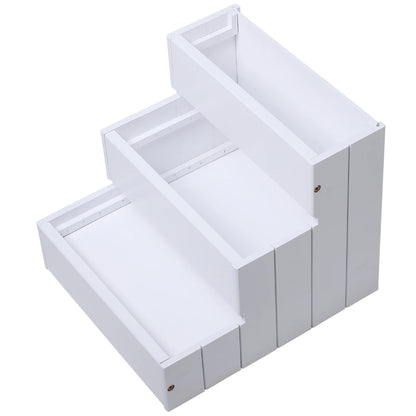 4 Step Wooden Carpeted Non Slip Petstairs Ramp for Cats and Small Dogs, White